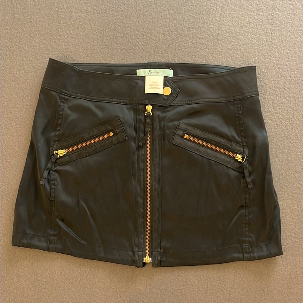 Black Zippered Mini Skirt